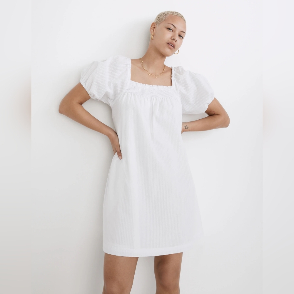 Madewell White Smocked Dress Size XS